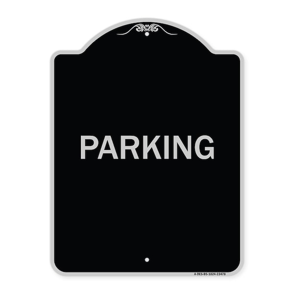 Signmission Designer Series Sign-Parking, Black & Silver Heavy-Gauge Aluminum Sign, 24" x 18", BS-1824-23478 A-DES-BS-1824-23478 - main